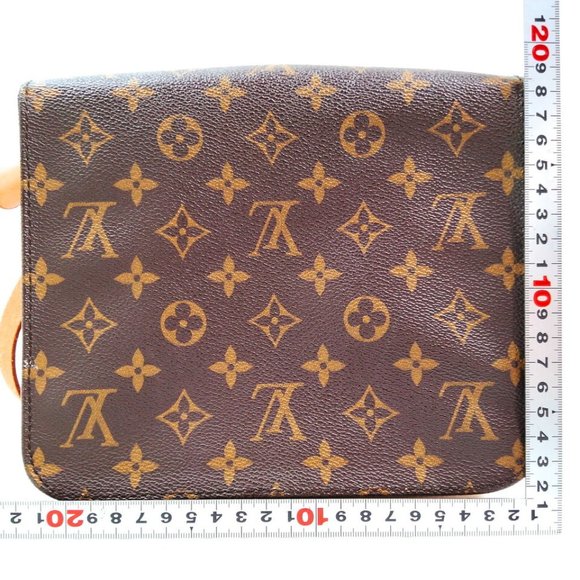 100% Authentic Louis Vuitton Cartouchiere MM Brown Monogram Crossbody Bag - Picture 2 of 9
